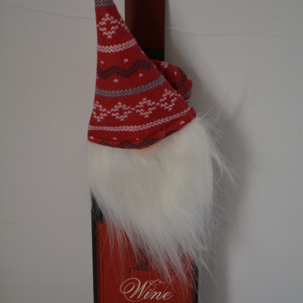 Wine Bottle Top Christmas Gnome Red Charm Ornament Gift